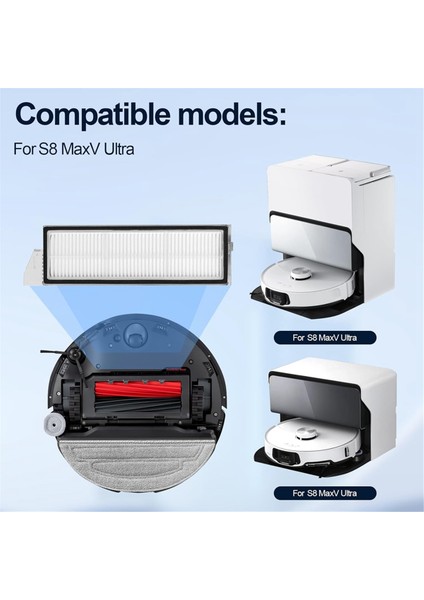Roborock S8 Maxv Ultra Robot Süpürge Filtre Parçaları Için Hepa Filtre Değişimi (Yurt Dışından)
