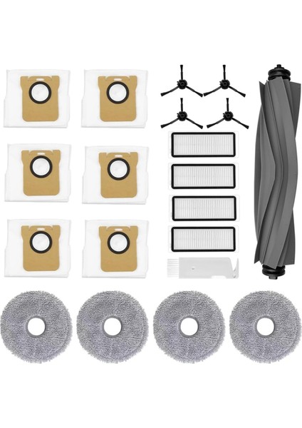 Dreametech L20 Ultra L30 Ultra Robotlu Süpürge Ana Yan Fırça Hepa Filtre Paspas Bezi Toz Torbası Yedek Parçalar (Yurt Dışından)