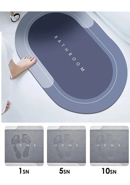 Sihirli Su Emici Kaydırmaz Banyo Paspası Ayak Matı kaymaz Tabanlı Abdest Paspası 3,5 Mm modelleri