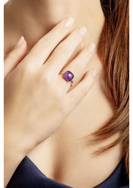 Lavender 18 Ayar Beyaz Altın Kaplama Gümüş Yüzük modelleri