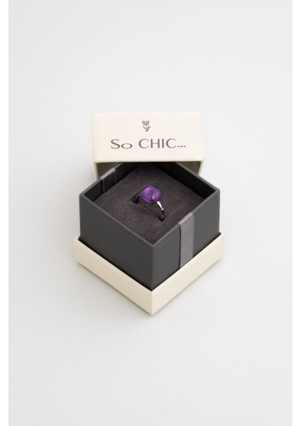 Lavender 18 Ayar Beyaz Altın Kaplama Gümüş Yüzük fırsatları