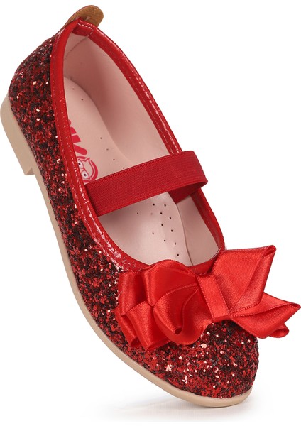 Panı Fiyonk Lastikli Kız Çocuk Babet Ayakkabı