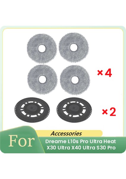 Dreame L10S Pro Ultra Heat X30 Ultra X40 Ultra S30 Pro Ultra Robot Süpürge Paspas Seti Için 6 Adet Bez ve Paspas Tutucu (Yurt Dışından)
