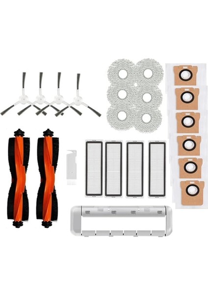 Xiaomi Robot Vakum X20+ / X20 Plus Ana Yan Fırça Hepa Filtre Paspas Bezi Toz Torbası Yedek Aksesuar Seti (Yurt Dışından)