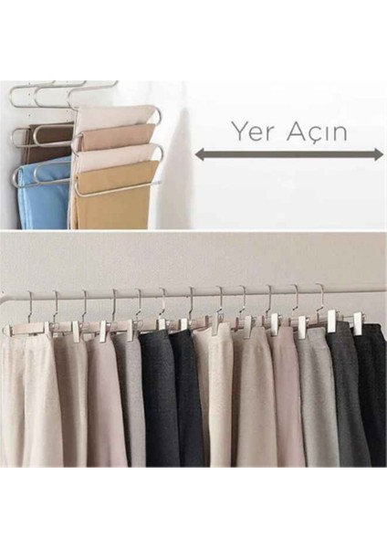 Pantolon ve Eşarp Askısı Çok Amaçlı 5 Katlı Dekoratif Metal Askı 1 Adet modelleri
