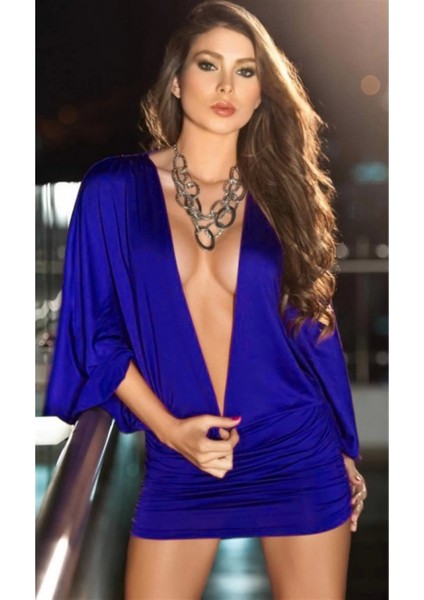 B100915 Derin Göğüs Dekolteli Elbise fiyatları