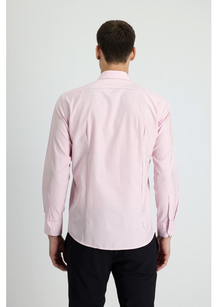 Uzun Kol Slim Fit Dar Kesim Ekose Pamuklu Gömlek fiyatları