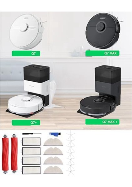 Max T8 Ana Yan Fırça Hepa Filtre Mop Bezi Için (Yurt Dışından)