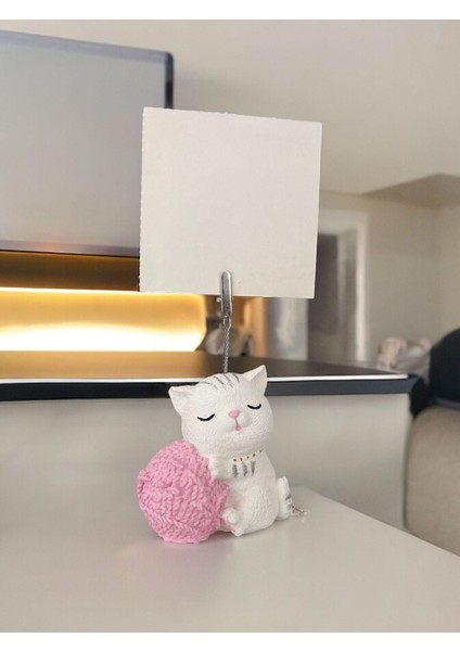 Yumak Tutan Kedi Not - Fotoğraf Tutuculu Biblo Obje modelleri