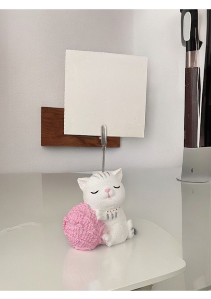 Yumak Tutan Kedi Not - Fotoğraf Tutuculu Biblo Obje fırsatları