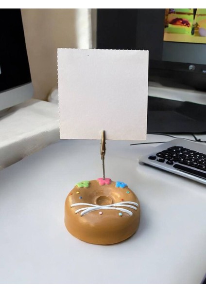 Renkli Çiçek Desenli Pasta Donut Model Temalı Fotoğraf Not Tutacak Ofis Masası Tutacağı Hediyelik fiyatları