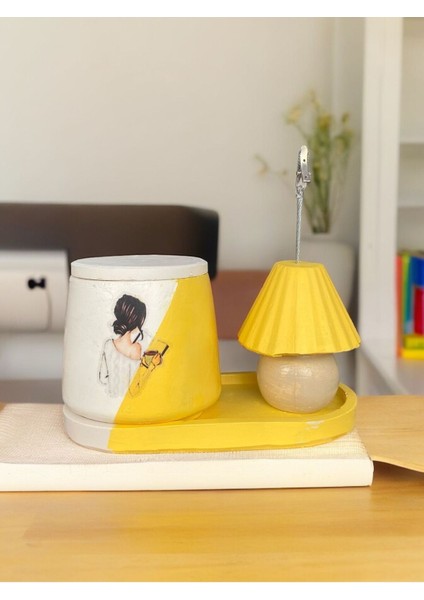 Abajur Not - Fotoğraf Tutuculu Saksı Mumluk Seti Hediyelik Ofis Seti modelleri