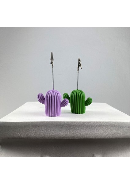 Yeşil Lila Kaktüs Not Tutucu 2'li Set