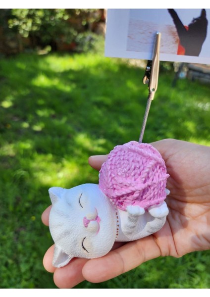 Sevimli Kawaii Tombul Ipli Kedi Notluk Not Tutucu Fotoğraf Tutucu Ofis Masaüstü Kartvizit Tutucu