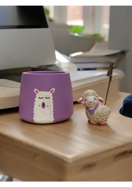 Sevimli Kuzu Not - Fotoğraf Tutuculu Saksı Seti Hediyelik Ofis Seti modelleri