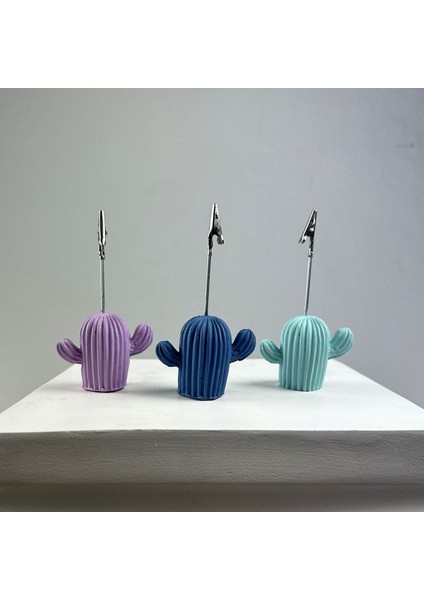 Kaktüs 3'lü Not Tutucu Set (Lila - Gri Mavi - Nane) modelleri