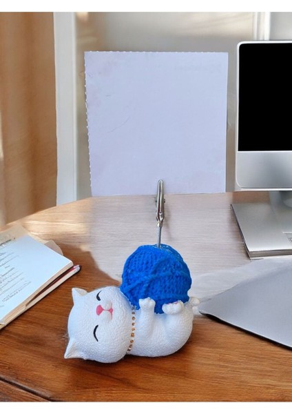 Saks Yumak Tutan Yatan Kawaii Kedi Temalı Not Tutacağı Fotoğraf Tutacak Tutucu Ofis Seti Hediyelik fiyatları