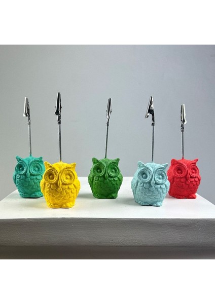 Baykuş Not Tutucu 5'li Set (Mercan - Nane - Sarı - Yeşil - Buz Yeşili)
