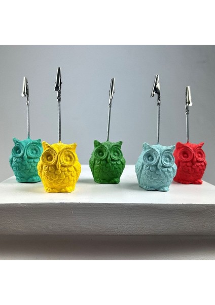 Baykuş Not Tutucu 5'li Set (Mercan - Nane - Sarı - Yeşil - Buz Yeşili) modelleri