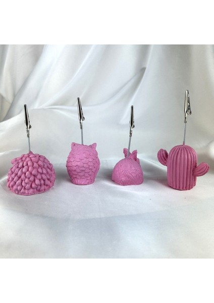 Pembe Kuzu, Baykuş,tavşan ve Kaktüs 4'lü Not Tutucu Set modelleri