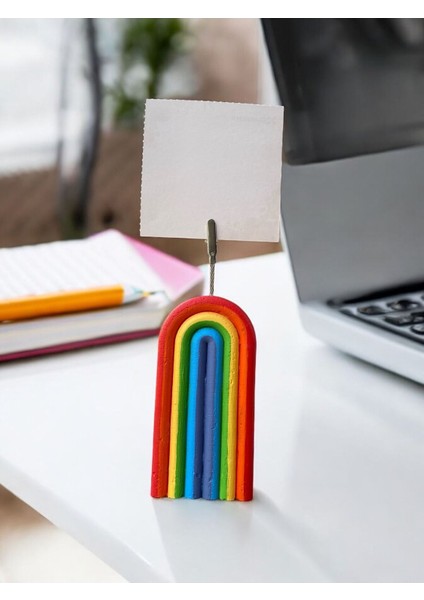 Beton Dekoratif Gökkuşağı Renklerinde Fotoğraf Not Tutucu fiyatları