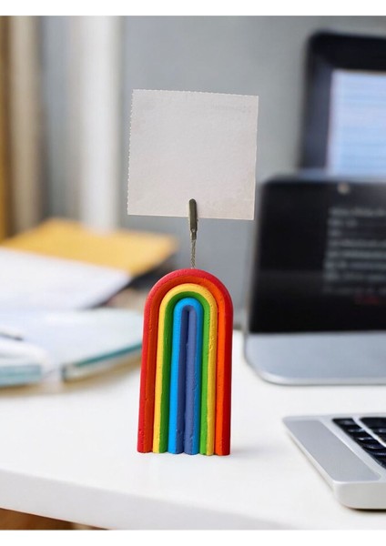 Beton Dekoratif Gökkuşağı Renklerinde Fotoğraf Not Tutucu modelleri