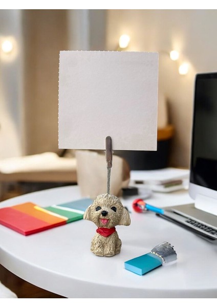 Kırmızı Fularlı Kawaii Sevimli Köpek Fotoğraf Not Tutucu