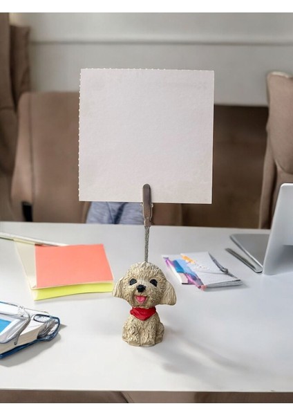 Kırmızı Fularlı Kawaii Sevimli Köpek Fotoğraf Not Tutucu fırsatları