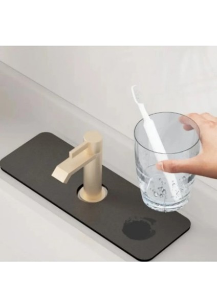 Su Emici Sihirli Lavabo Kenar Matı 38X14CM Mutfak Banyo Musluk Kenarı Matı