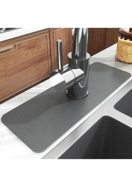 Su Emici Sihirli Lavabo Kenar Matı 38X14CM Mutfak Banyo Musluk Kenarı Matı