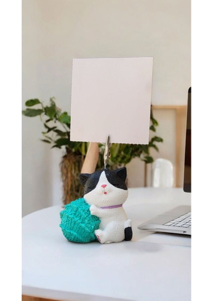 Turkuaz Yumaklı Sevimli Kawaii Kedi Fotoğraf Not Tutacak Ofis Hediyelik fiyatları
