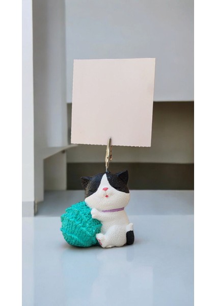 Turkuaz Yumaklı Sevimli Kawaii Kedi Fotoğraf Not Tutacak Ofis Hediyelik modelleri