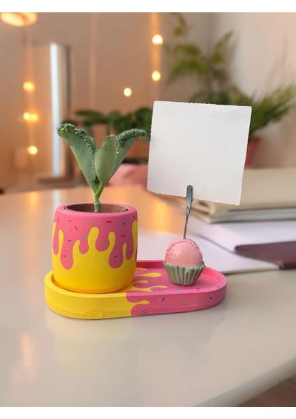 Donut Temalı Makaron Fotoğraf - Not Tutucu Hediyelik Set