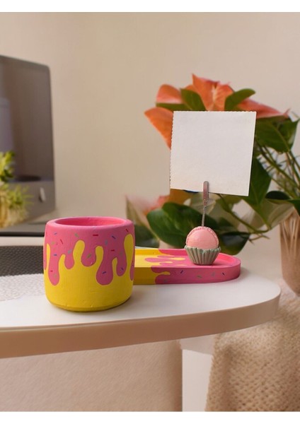 Donut Temalı Makaron Fotoğraf - Not Tutucu Hediyelik Set fırsatları