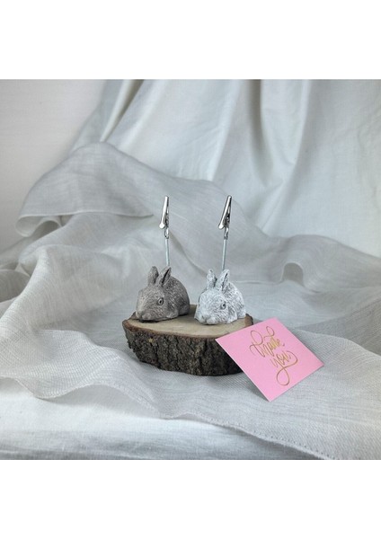 Eskitme Tavşan 2'li Not Tutucu Set, Fotoğraf Tutucu