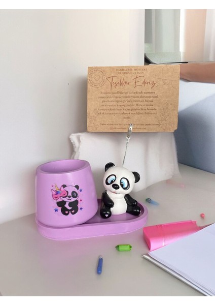 Panda Not - Fotoğraf Tutuculu Kalemlik Saksı Seti modelleri