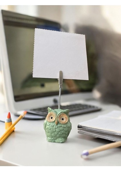 Baykuş Temalı Yeşil Kawaii Fotoğraf Not Tutucu fiyatları