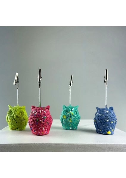 Fuşya Buz Yeşili Gri Mavi Baykuş 4'lü Not Tutucu Set modelleri