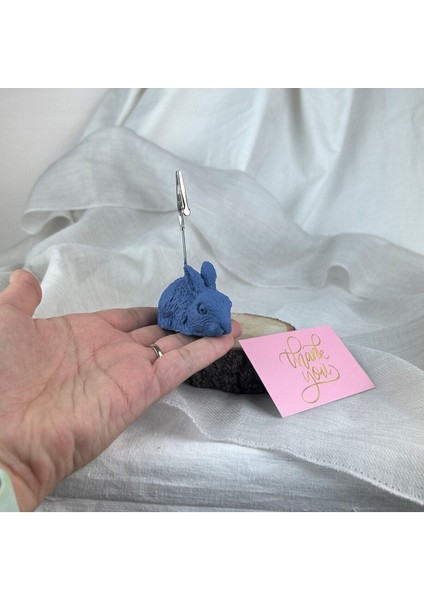 Gri Mavi Tavşan Not Tutucu, Fotoğraf Tutucu