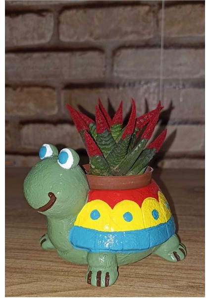 Kaplumbağa Saksı Beton Saksı Hayvan Figürlü Hediyelik Dekor (Çiçeksiz)