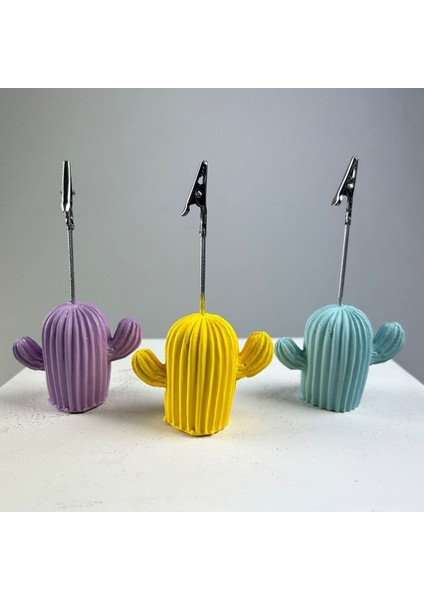Kaktüs 3'lü Not Tutucu Set (Lila - Sarı - Nane) modelleri