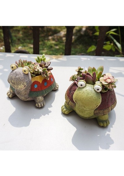 4 Adet Kaplumbağa Saksı Set Sukulent Saksısı Kaktüs Saksısı El Işçiliği fiyatları