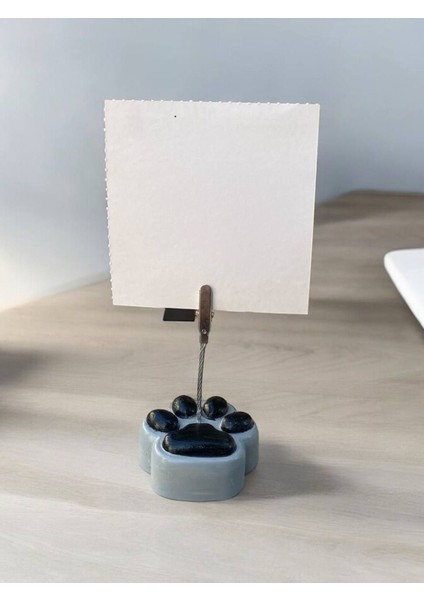Gri Siyah Sevimli Kedi Patisi Fotoğraf Not Tutacak Pati Ofis Masası Hediyelik fırsatları