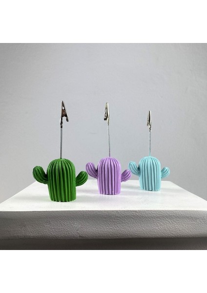 Kaktüs 3'lü Not Tutucu Set (Lila, Yeşil, Nane)