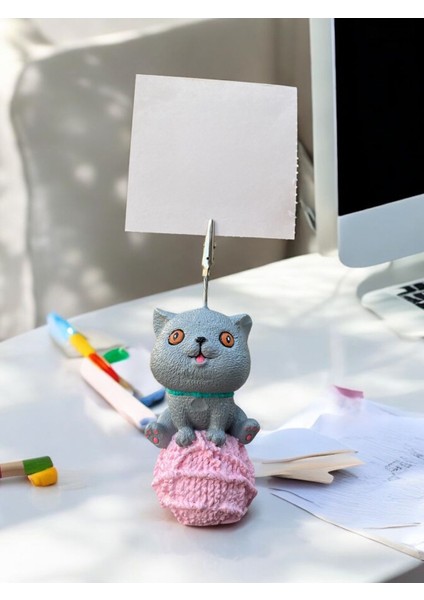 Scottish Kedi Temalı Not Tutacağı Fotoğraf Tutacak Tutucu Ofis Seti Hediyelik