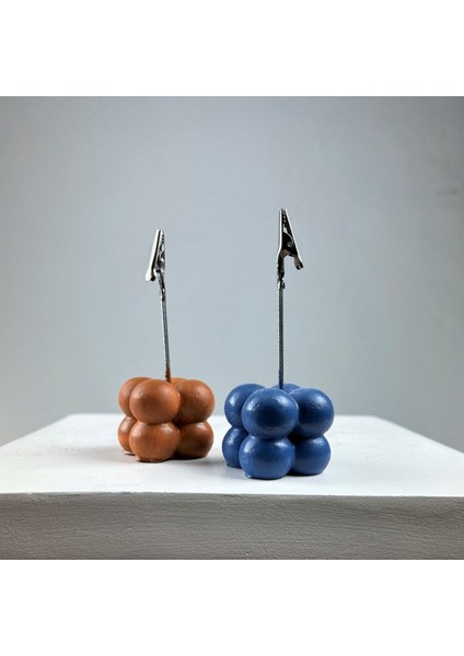 Bubble Not Tutucu 2'li Set ( Terracota - Gri Mavi )