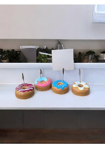 Pasta Süsü Desenli Donut Model Temalı Fotoğraf Not Tutacak Seti Ofis Masası Not Tutacağı Hediyelik