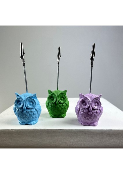 Baykuş Not Tutucu 3'lü Set (Lila -Açık Mavi - Yeşil) modelleri