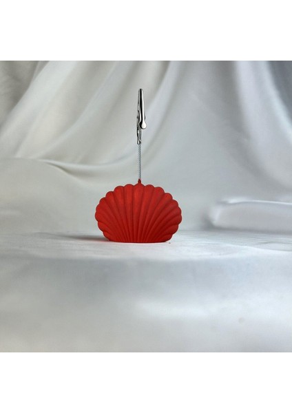 Kırmızı Istiridye Not Tutucu, Fotoğraf Tutucu