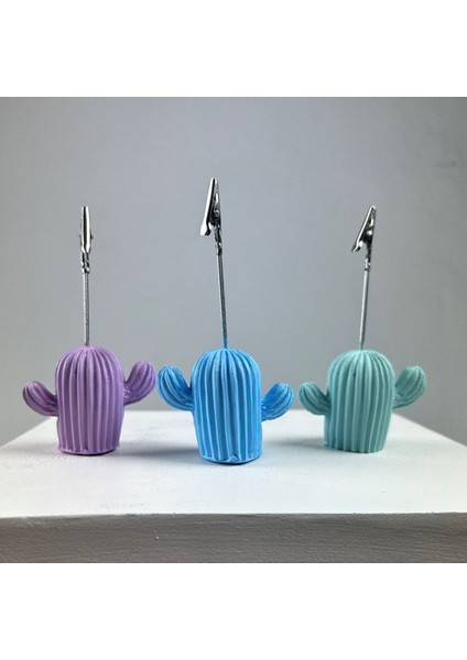 Kaktüs 3'lü Not Tutucu Set (Lila - Açık Mavi - Nane) modelleri
